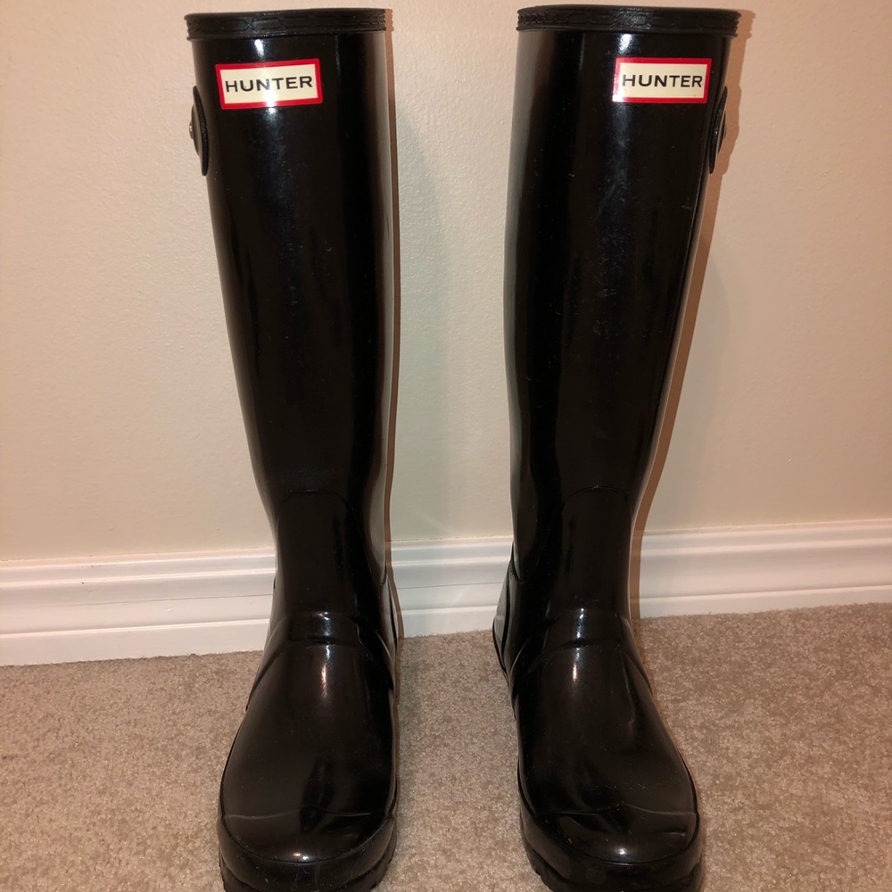 Black Hunter rain boots glossy